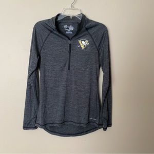 Nwot Pittsburgh penguins M women’s quarter zip nhl majestic cool base grey